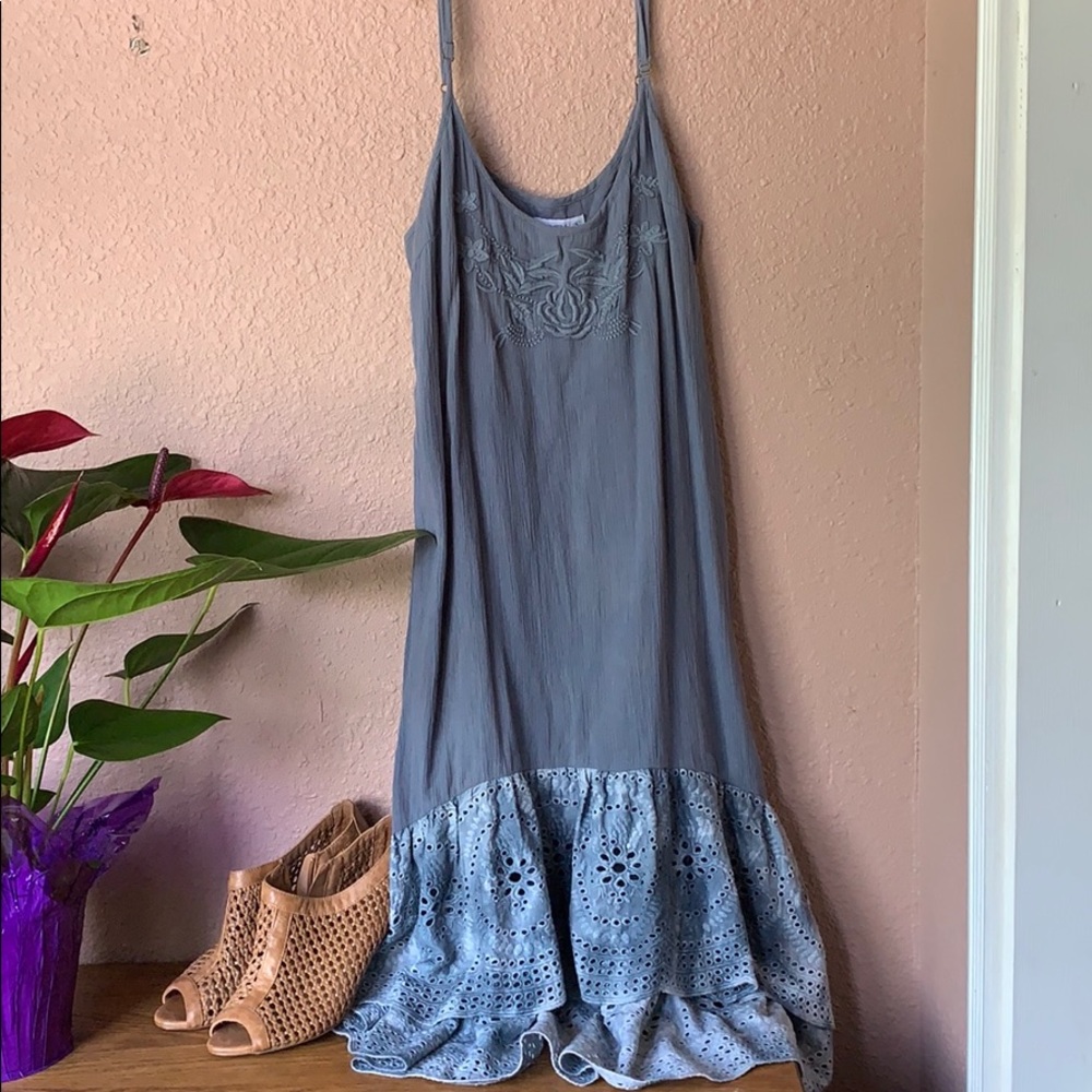Light navy blue/grey midi dress